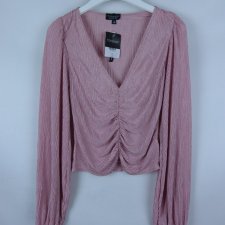 Topshop cienka różowa marszczona bluzka 8 / 36 z metką