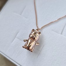 naszyjnik MANEKI NEKO kot szczęścia - różowe złoto