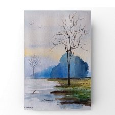 Pejzaż-obraz akwarela