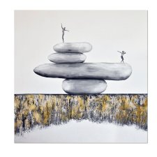 Balancing act II, obraz do salonu na płótnie, minimalistyczna abstrakcja zen