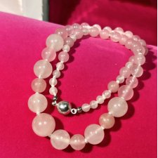 Babcina kolia z kwarcem różanym