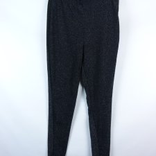Shein Curve imprezowe błyszczące legginsy z e srebrną nicią / 0XL - 42
