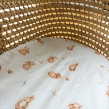 Prześcieradło na gumce do łóżeczka 120x60 bawełniane muślin