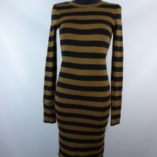 COS cienka dzianinowa sukienka midi w pasy z wool / XS