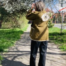 Kimono 100% wełna motyw oka na plecach.