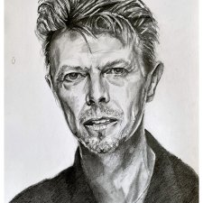 David Bowie - Seria IKONY (A3) - rysunek ręcznie wykonany, na prezent, dla niej, dla niego