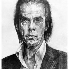 Nick Cave - Seria IKONY (A3) - rysunek ręcznie wykonany, na prezent, dla niego, dla niej