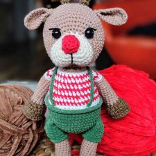 Świąteczny Renifer maskotka handmade