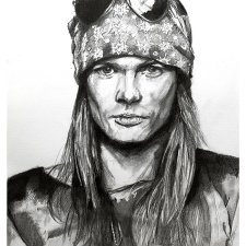 Axl Rose - Seria IKONY (A3) - rysunek, na prezent, dla fana muzyki