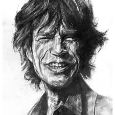 Mick Jagger - Seria IKONY (A3) - rysunek ręcznie wykonany, praca ołówkiem, na prezent dla niej, dla niego