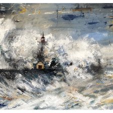 Sztorm II (Storm II - 60x80) - obraz ręcznie malowany na płótnie, do salonu, do sypialni