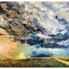 Łąka III (Meadow III - 50x70) - obraz ręcznie malowany na płótnie, do salonu, do sypialni