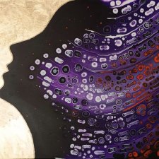 QUEEN OF THE NIGHTII 60x90 Ręcznie malowany Duży obraz Abstrakcja do salonu