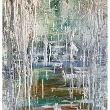 Lód III - Odwilż (Ice III - The Thaw 50x70) - obraz ręcznie malowany na płótnie, do salonu, do sypialni