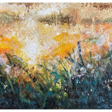 Łąka I (Meadow I - 24x30) - obraz ręcznie malowany na płótnie, do salonu, do sypialni