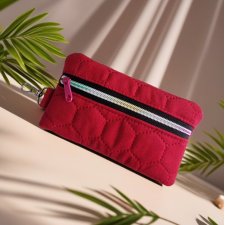 Mały organizer etui portfel welur bordowy OE02