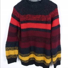 Papaya sweter w pasy akryl / S