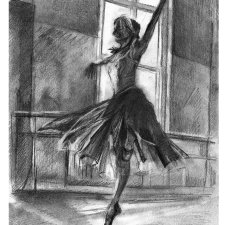 Dance 5 - Seria Taniec (A4) - rysunek ręcznie rysowany ołówkiem, papier
