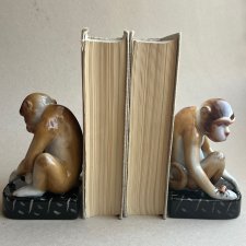 Vintage Monkey Bookends  ❤ Wyjatkowe podpórki do książek