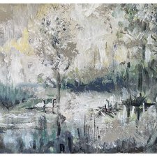 Jezioro V (Lake V - 30x40) - obraz ręcznie malowany na płótnie, akryl, do salonu, do sypialni