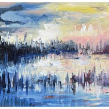 Jezioro I (Lake I - 30x40) - obraz ręcznie malowany na płótnie, do salonu, do sypialni