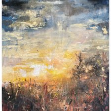 Łąka II (Meadow II - 73x60) - obraz ręcznie malowany na płótnie, do salonu, do sypialni