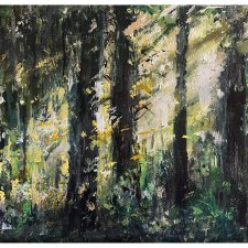 Las II (Forest II - 40x60) - obraz ręcznie malowany na płótnie, do salonu, do sypialni