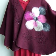 ponczo peleryna narzutka wełna one size plus size