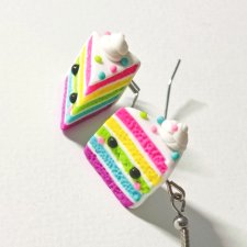 Kolczyki Torty Tęczowy Tort Tęczowe Ciasto Prezent na urodziny