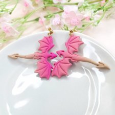 Kolczyki smoki różowo-brązowe nr 17