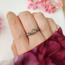 Pierścionek Cytryn stal chirurgiczna handmade