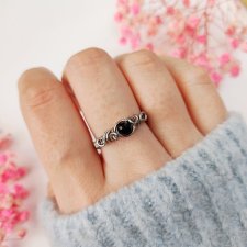 Pierścionek Onyks stal chirurgiczna handmade
