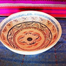Umywalka 31 cm Hafty, umywalka nablatowa, umywalka ceramiczna, wolnostojąca, umywalka gliniana, umywalka ręcznie robiona