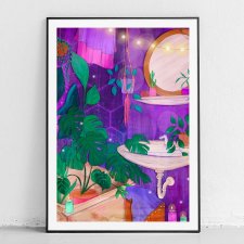 Plakat Tropikalny relaks w łazience 30x40