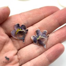 Kolczyki Miedziane Fiołki