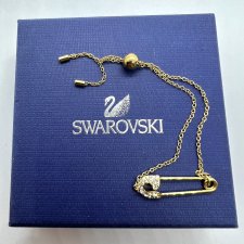 Swarovski Crystal Safety Pin Bracelet ❤  Gold plated ❤ Świetny projekt