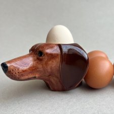 Wyjątkowy design! Pottery Dachshund Egg Cup ❀ڿڰۣ❀ Jamnik ❀ڿڰۣ❀ Quail