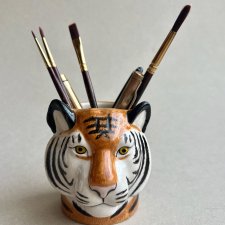 Wyjątkowy design! Pottery Tiger Container  ❀ڿڰۣ❀ Tygrys ❀ڿڰۣ❀ Quail