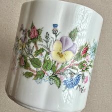 Aynsley Wild Tudor - Mała doniczka/pojemnik ❤ Delikatna porcelana i kwiatowe zdobienie