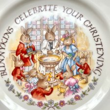 Rzadkość! ❤ Bunnykins - Royal Doulton 1936 ❤ Scenki rodzajowe - Talerz