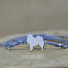 Samojed - bransoletka z psem, srebro próby 925