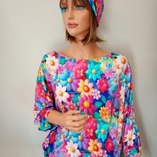 Bluzka wiosenne kwiaty, Super print.