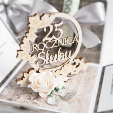 25 rocznica ślubu, srebrne gody, exploding box, kartka 3d
