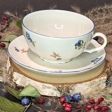 Niemiecka porcelana ivory Seltmann Weiden filiżanka i spodek bratki