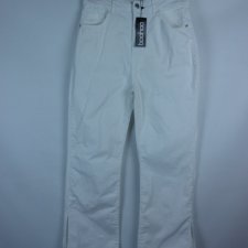Boohoo białe spodnie jeans proste nogawki z rozporkami 14 / 42 z metką