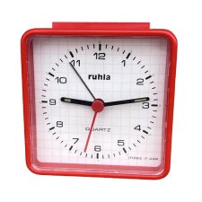 Czerwony budzik elektryczny, Ruhla, Niemcy, lata 70.