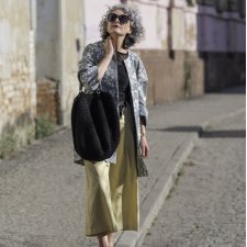 Duża torba worek szydełkowa z uszami