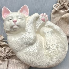 Pottery Lovely White Cat 25cm.❤❤ Wyjątkowa ozdoba scienna