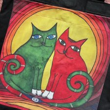 Autorska limitowana seria - cats lovers - duża torba -SHOPPER BAG- Cotton - 42x48