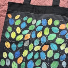 Autorska limitowana seria - leafs  duża torba -SHOPPER BAG- Cotton - 42x48